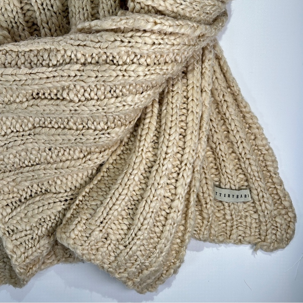 Pottery Barn chunky knit throw blanket ivory 50 x 75 - Picture 5 of 7